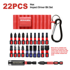 22 Pcs Impact Screwdriver Bit Set – Magnetic Multi-Driver Bits with Bit Holder & Organizer Sleeve