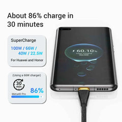 3-in-1 USB Charging Cable 100W 6A | USB-C Lightning Micro-USB Fast Charging for iPhone 14 Samsung Xiaomi