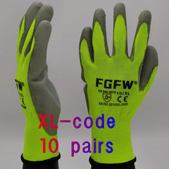 10 Pairs PU Coated Work Gloves by Snagg A Gloves