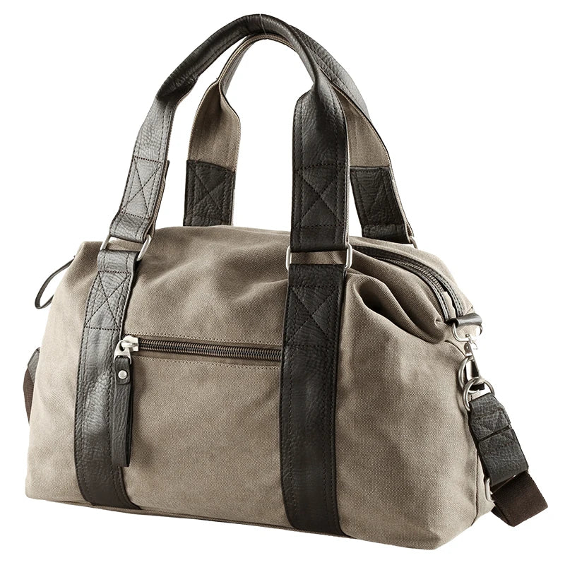 Vintage Canvas & Leather Men’s Travel Duffle Bag by Snagg It Bags