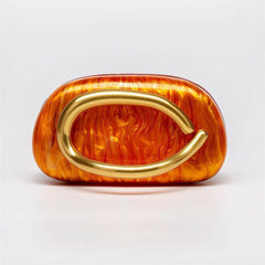 Brass Letter Acrylic Box Clutch - SnaggIt