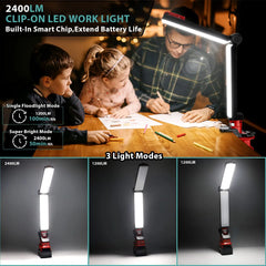 2400LM Cordless LED Work Light for Milwaukee M18 18V Battery