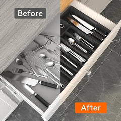 Expandable Cutlery Drawer Organizer by Snagg A Tray