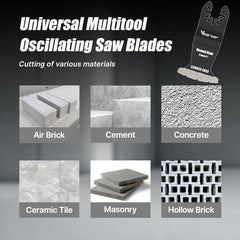 5pcs Diamond Multitool Blades with Adapter | Universal Quick-Release Grout Removal for Soft Tile Cement