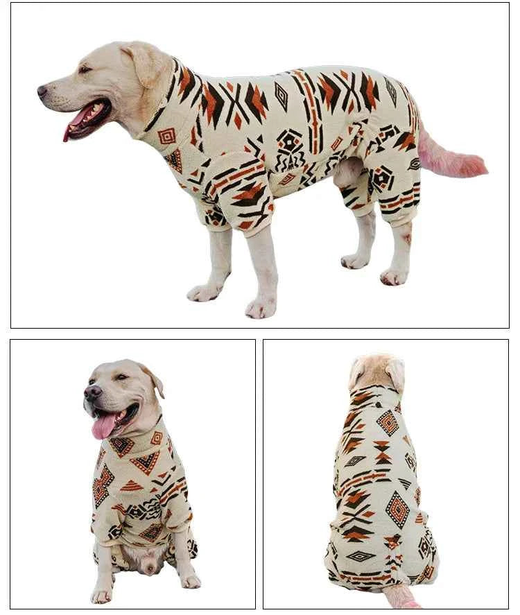 Fleece Turtleneck Dog Pyjamas – Soft Warm Winter Onesie for Small, Medium & Large Dogs (M–5XL)