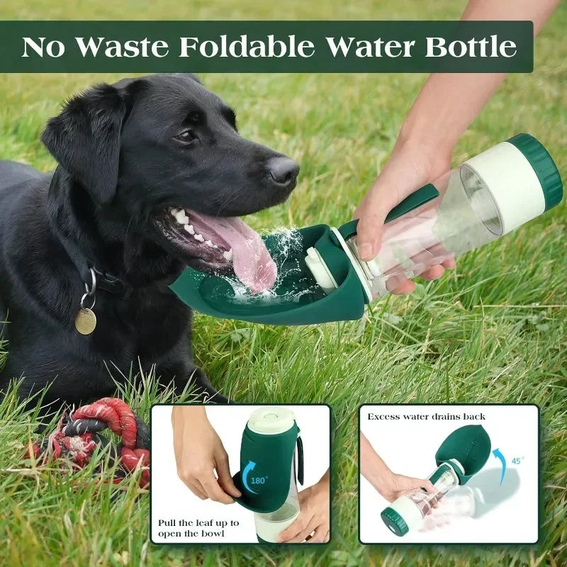 Portable Dog Water Bottle with Food Container by Snagg A Feeder