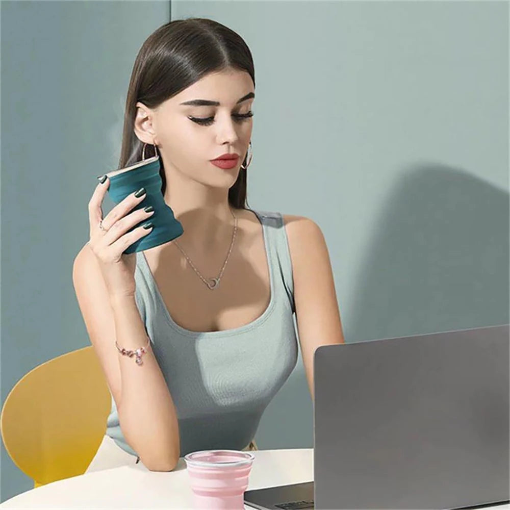 Foldable Silicone Travel Cup Portable For Camping by Snagg A Cup