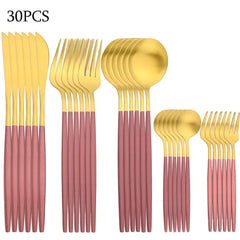 30Pcs Stainless Steel Cutlery Set by Snagg A Dinnerware