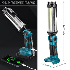 2000LM LED Work Light for Makita 18V Lithium Battery - Spotlight