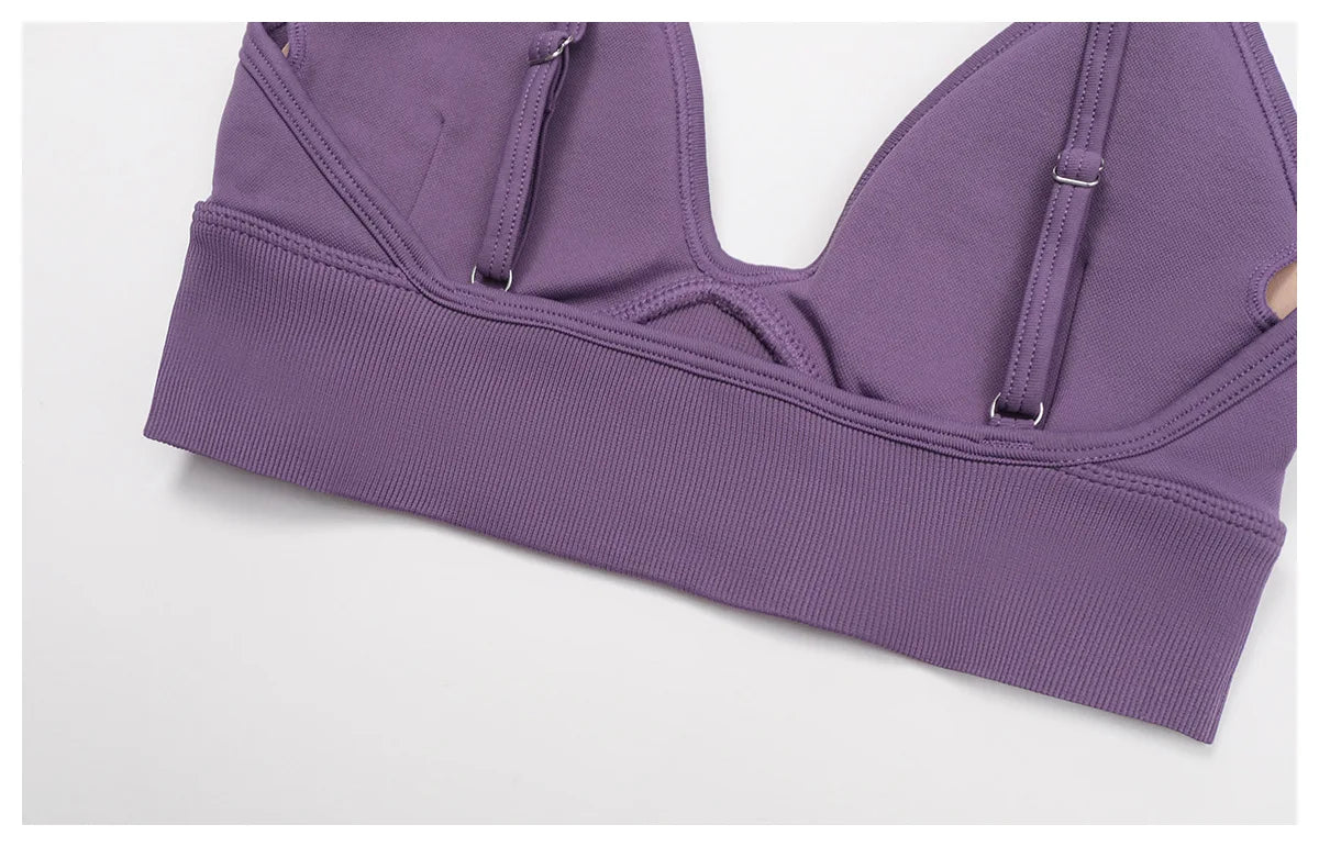 Women's Shockproof Sports Bra | Breathable Push-Up Adjustable Strap Yoga Gym Workout Crop Top