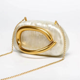 Brass Letter Acrylic Box Clutch - SnaggIt