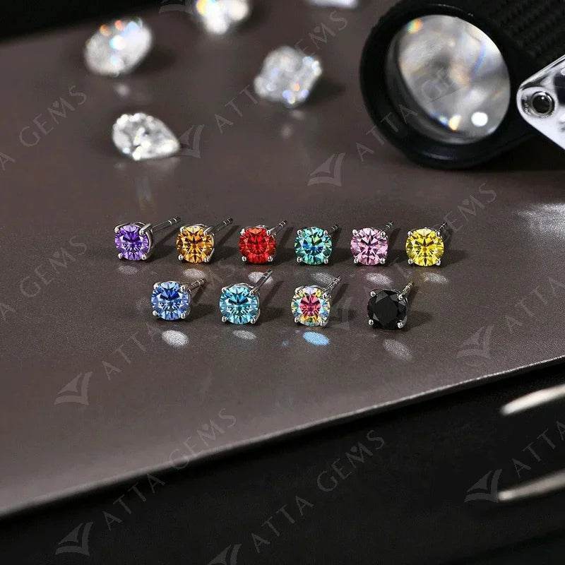 0.5CT Colored Moissanite Stud Earrings - SnaggIt