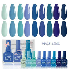 9pcs 15ml gel nail polish set Including Red Pink Nude - 10 Variants