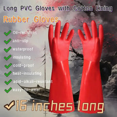 16 Inch PVC Cleaning Gloves Oil & Chemical Resistant by Snagg A Gloves