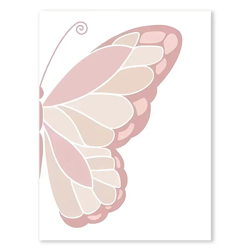 Pink Butterfly And Letters Wall Art by Snagg A Print
