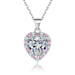 FIRERING Pink Heart Moissanite Necklace Earring Set 2ct GRA Certificate Passed Diamond Test Women Jewelry Gift S925 Silver by SnaggIt