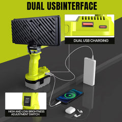 18V Cordless LED Work Light – 4000LM With USB-C Compatible With Ryobi 18V Lithium Battery