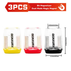 3PCS Screwdriver Bit Magnetizer/Demagnetizer Ring – ABS Plastic, 1/4" Shank, Strong Magnetism