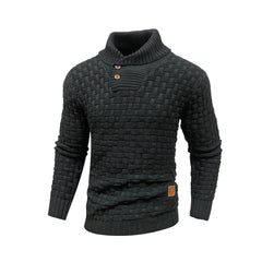 Men’s Waffle-Knit Turtleneck Pullover | Smart-Casual Thermal Winter Top
