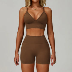 Women's 2/3-Piece Seamless Yoga Set | Gym Workout Suit Fitness Bra Crop Top Long Sleeve Leggings