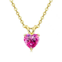 2ct Green Moissanite Heart Necklace - SnaggIt