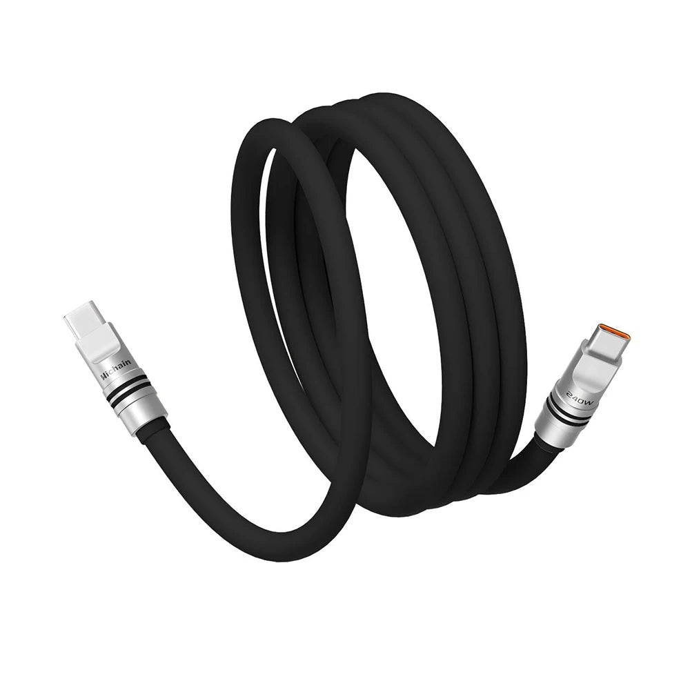 USB-C 240W PD Fast Charging Cable | Soft Liquid Silicone 1.2M/2M for iPhone Laptop Tablets Earphones