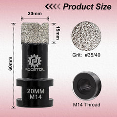 M14 Thread Diamond Core Drill Bit 6–125mm | Tile Hole Saw for Ceramic Marble Granite CE Certified