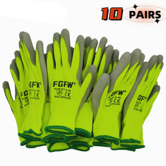 10 Pairs PU Coated Work Gloves by Snagg A Gloves