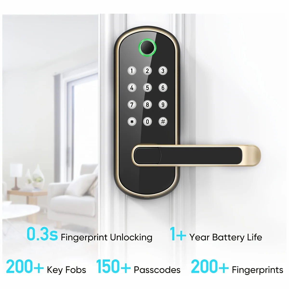 Smart Fingerprint Door Lock – WiFi Keyless Entry with Touchscreen by Snagg A Smart Door Lock