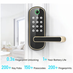 Smart Fingerprint Door Lock – WiFi Keyless Entry with Touchscreen by Snagg A Smart Door Lock