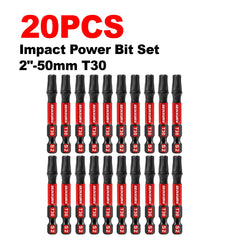 2" Impact Magnetic T30 Torx Screwdriver Bit Set – S2 Alloy Steel