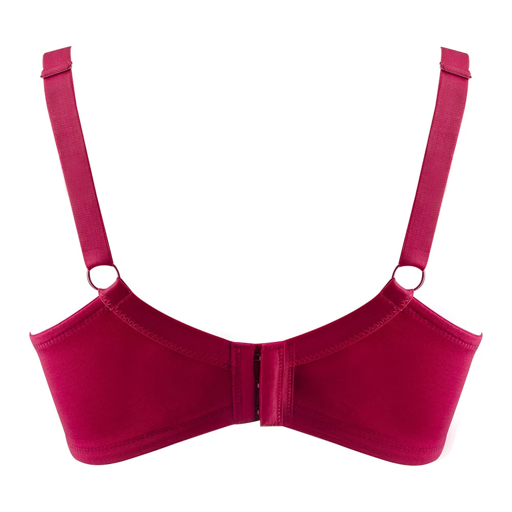 Floral Lace Minimizer T-Shirt Bra | Underwire Full Coverage Non-Padded Unlined