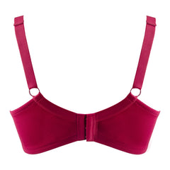 Floral Lace Minimizer T-Shirt Bra | Underwire Full Coverage Non-Padded Unlined
