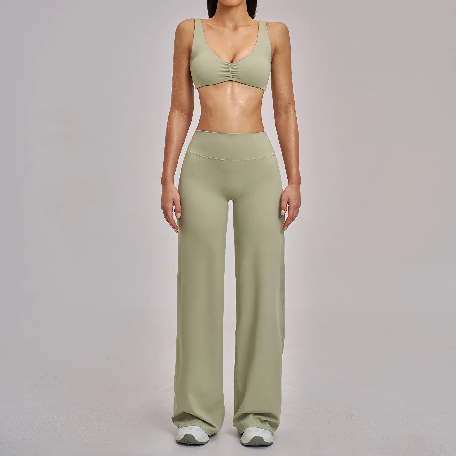 Women's 2/3-Piece Long Sleeve Workout Set | Gym Tracksuit Leggings Sports Bra Athletic Activewear