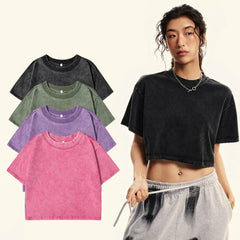 Solid Color Slim Washed T-Shirt