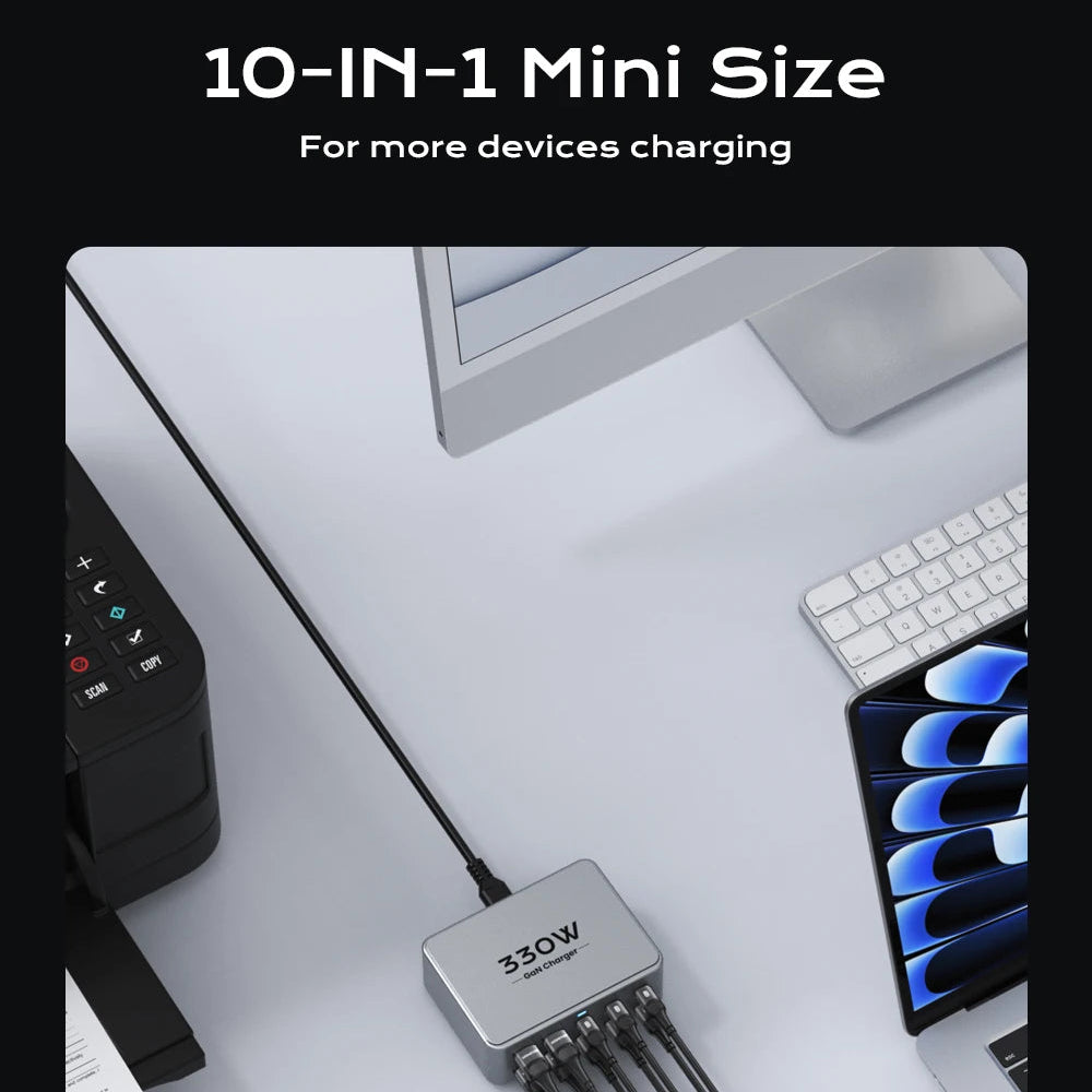 330W USB C Multiport Fast Charging Station For Laptop & Phones by Snagg A Charging Station