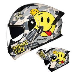 Dual Lens Flip Up Full Face Motorcycle Helmet by Snagg A Motorcycle Helmet