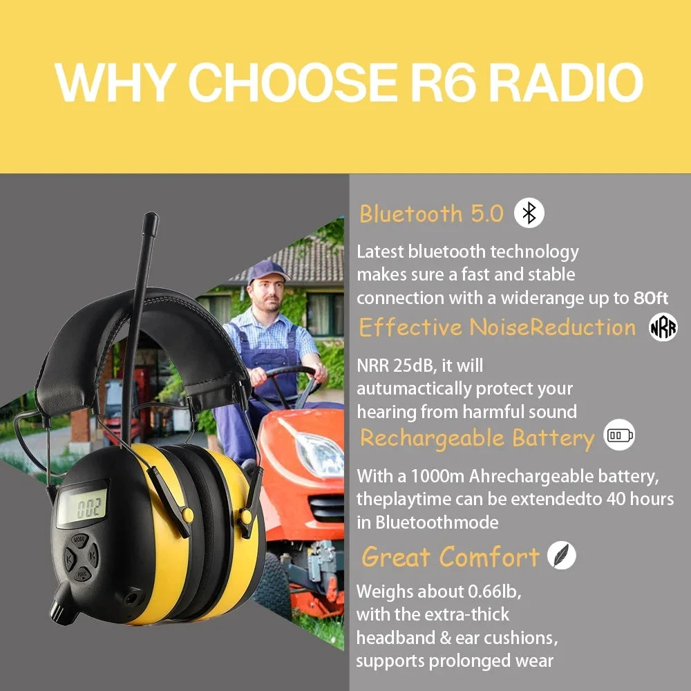 Bluetooth earmuffs with AM/FM radio – image 8
