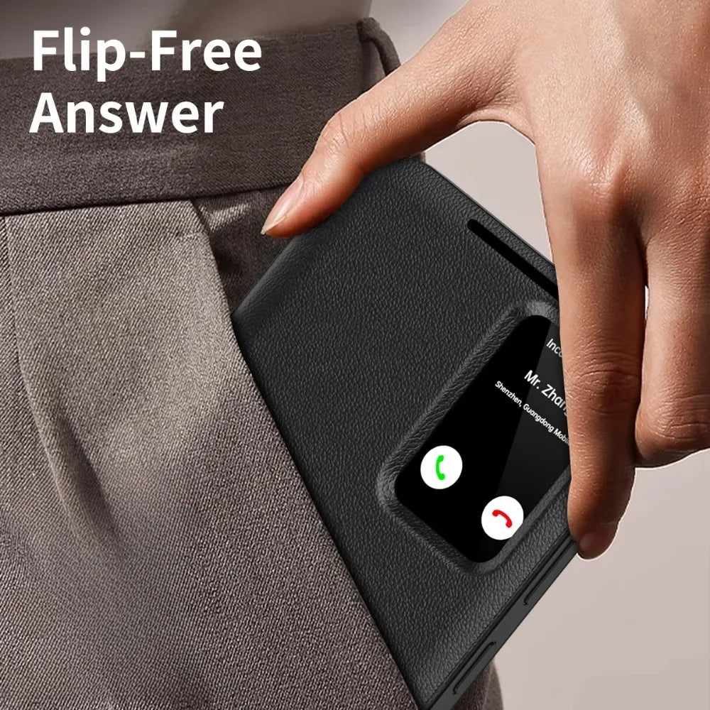 Leather Wallet Case with Window & Card Slot for Samsung Galaxy S25 Edge / A Series by Snagg A Phone Case