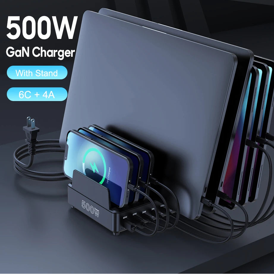 500W USB C Charger 10 Ports GaN Charging Station Stand by Snagg A Charging Station