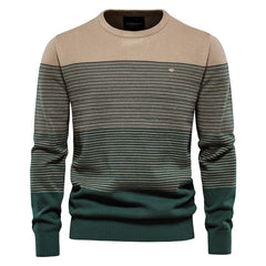 Men’s Spliced Cotton-Lycra Pullover | Premium O-Neck Winter Knitted Sweater