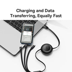 Retractable 100W 3-in-1 Fast Charging Cable by Snagg A Charging Cable