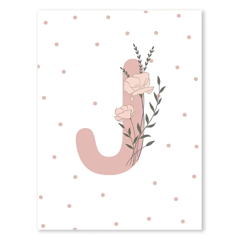 Pink Butterfly And Letters Wall Art by Snagg A Print