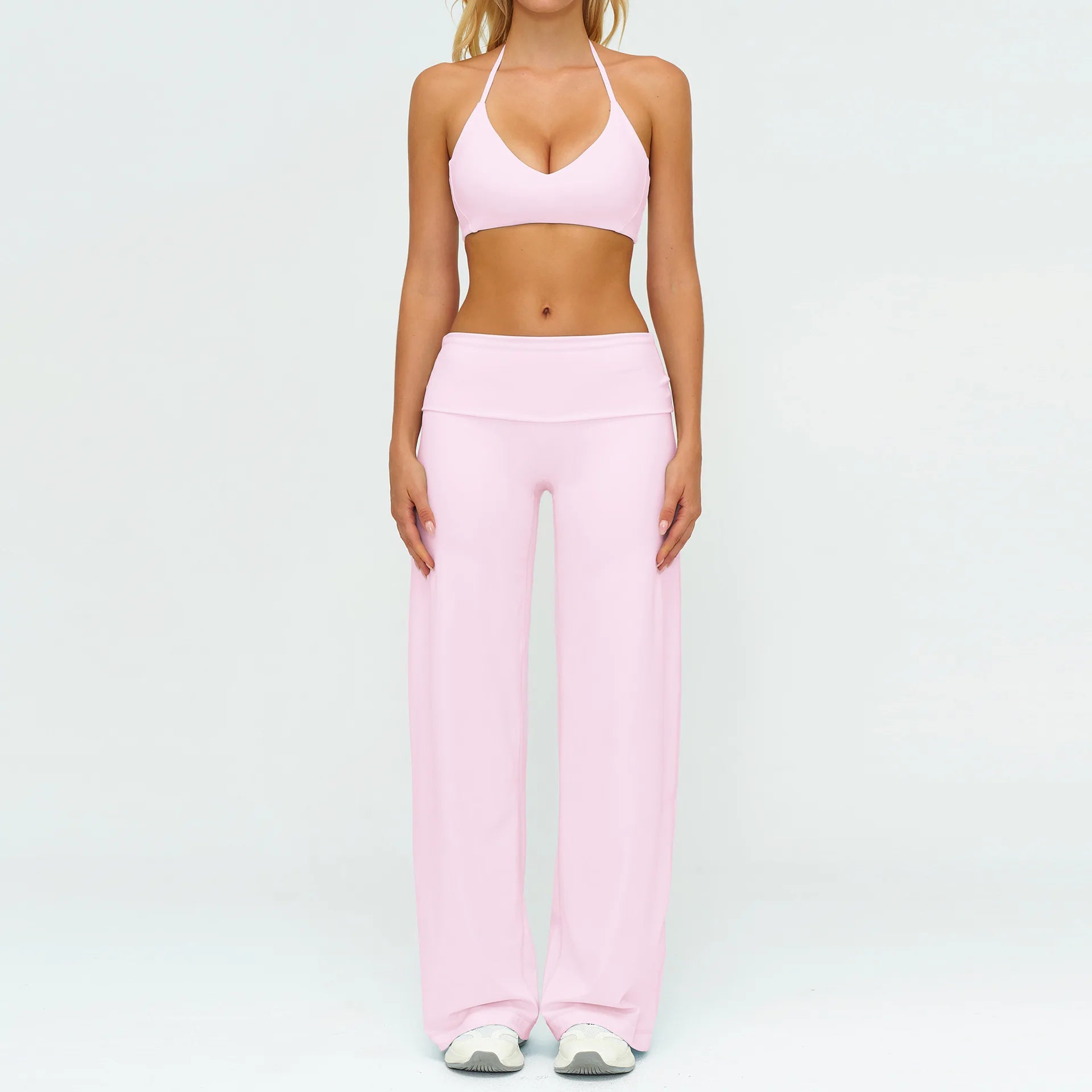 Women's 2/3-Piece Long Sleeve Yoga Set | High Waist Leggings Sports Bra Tracksuit Gym Activewear