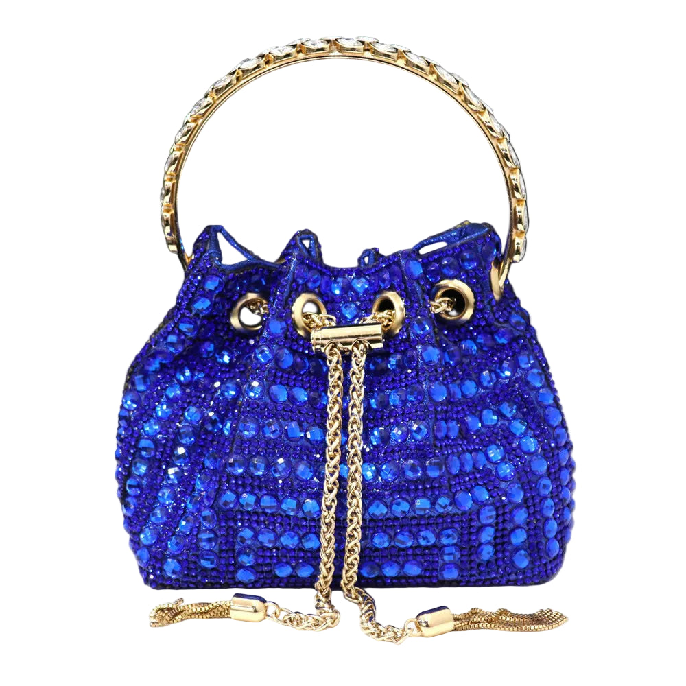 Rhinestone Bucket Design Evening Bag by Snagg It Purses