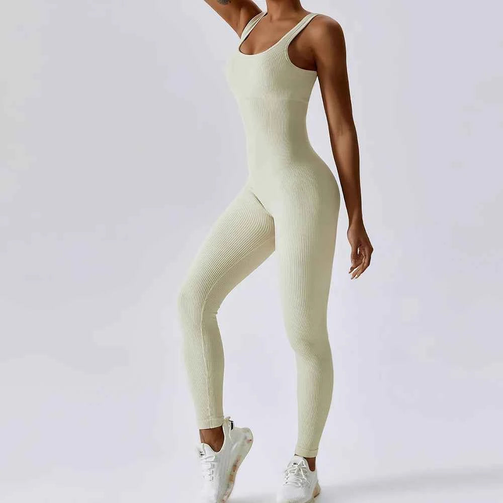 Women's Seamless One-Piece Yoga Suit | Push-Up Belly Tightening Dance Fitness Workout Bodysuit
