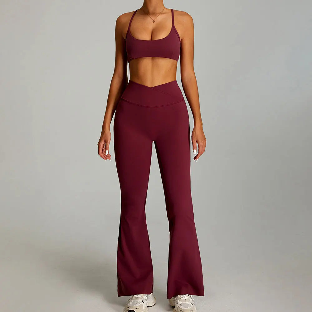 Women's 2-Piece Short Sleeve Yoga Suit | Quick-Dry Gym Tracksuit Running Workout Sports Set