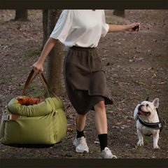 Luxury Faux Leather Pet Car Seat & Travel Bed by Snagg A Pet Seat