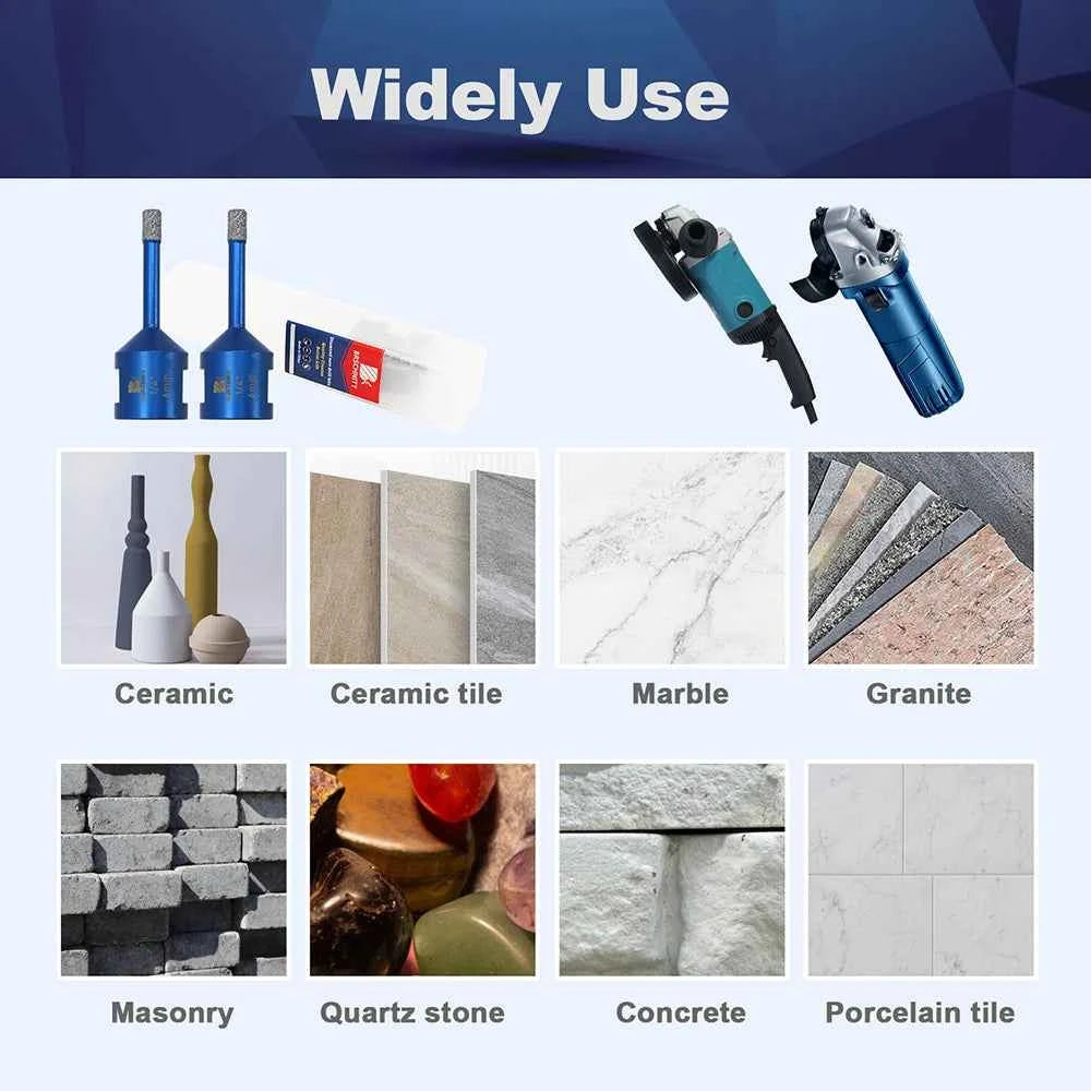 Vacuum Brazed Diamond Core Drill Bit & Heavy Duty Hole Saw for Granite, Porcelain, and Ceramic