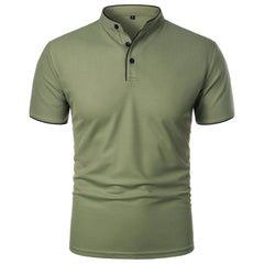Men's Summer Basic Polo | Trendy Breathable Loose-Fit Splice Top